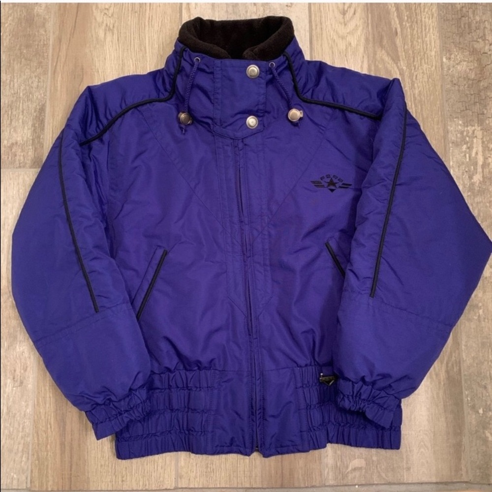 FERA Ski Jacket VTG Waterproof Hood Fleece Collar